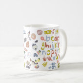 Preschool Teacher Alphabets Doodles コーヒーマグカップ (正面右)