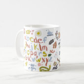 Preschool Teacher Alphabets Doodles コーヒーマグカップ (正面左)