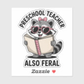 Preschool Teacher Also Feral Cute Funny Teacher シール (シート)