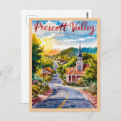 Prescott Valley(アリゾナ州ウォーター絵を描カラー) ポストカード (正面/裏面)