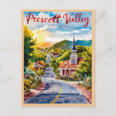 Prescott Valley(アリゾナ州ウォーター絵を描カラー) ポストカード (正面)