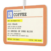 Prescription Coffee Square Personalized カーエアーフレッシュナー (左)