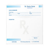 Prescription Pad Notepad – Editable Rx for Doctors ノートパッド (正面)