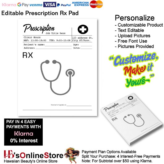 Prescription Rx Doctor Medical Form Business  ノートパッド