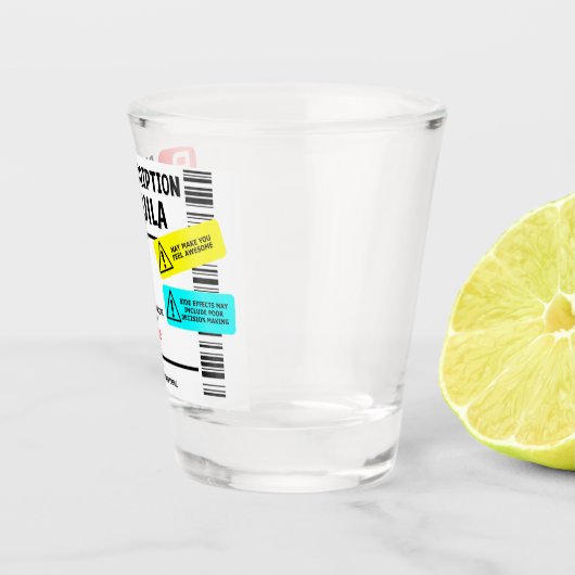 Prescription Tequila Warning Label Personalized ショットグラス (右)