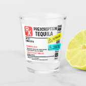 Prescription Tequila Warning Label Personalized ショットグラス (正面)