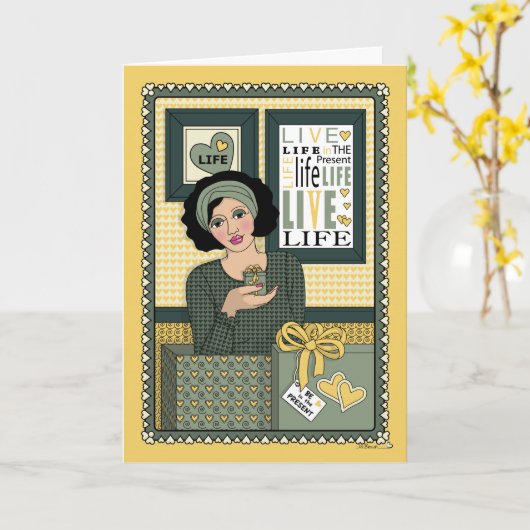 Present_C_Greetingに参加する カード (黄色い花)