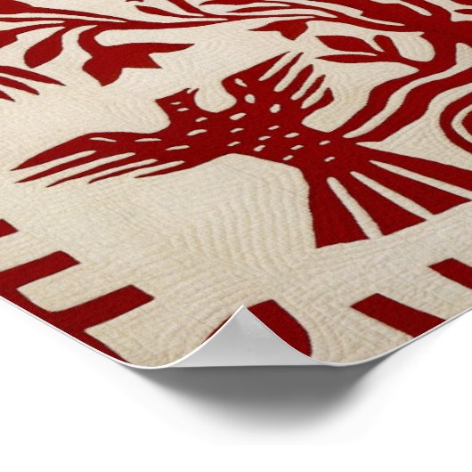 Presentation quilt from Oahu, c. 1855-1887 ポスター (角)