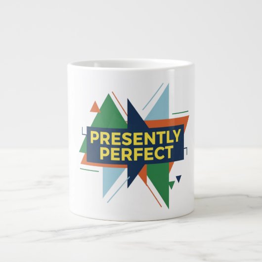 Presently Perfect Abstract Modern Design ジャンボコーヒーマグカップ (正面)