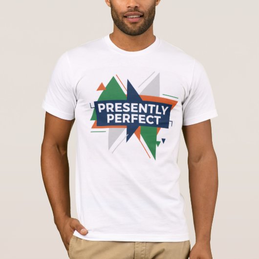 Presently Perfect Abstract Modern Design T-Shirt Tシャツ (正面)