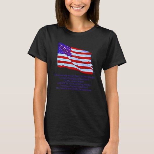 Preserve Protect And Defend Oath Us Flag Waving Tシャツ (正面)