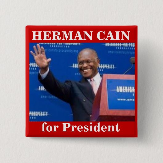 Presidenボタンのためのヘルマンカイン 缶バッジ (正面)
