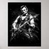 President Abraham Lincoln Playing Guitar ポスター (正面)