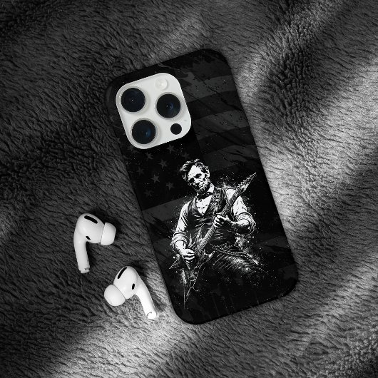 President Abraham Lincoln Playing Guitar iPhoneケース