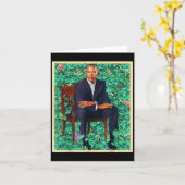 President Barack Obama 2028 Portrait Patriotic Dem カード (黄色い花)