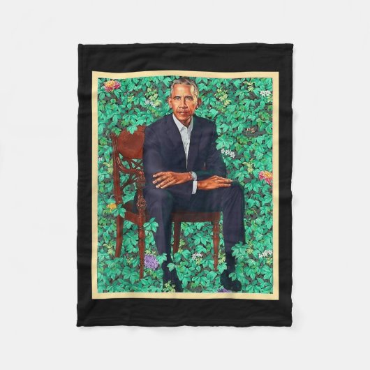 President Barack Obama 2028 Portrait Patriotic Dem フリースブランケット (正面)