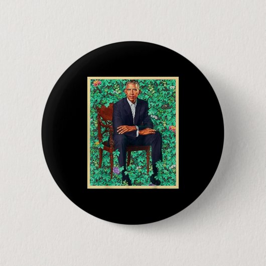 President Barack Obama 2028 Portrait Patriotic Dem 缶バッジ (正面)
