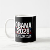 President Barack Obama 2028 Rtrait Patriotic Democ コーヒーマグカップ (左)
