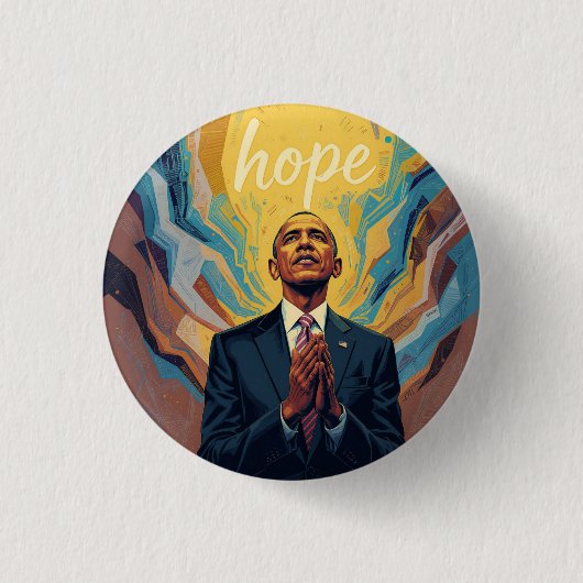 President Barack Obama and the Message of Hope 缶バッジ (正面)