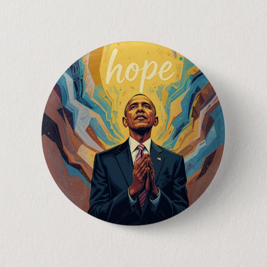 President Barack Obama and the Message of Hope 缶バッジ (正面)