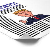 President Donald Trump Fake News Funny Cartoon ポスター (角)