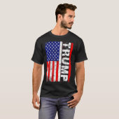 PRESIDENT Donald Trump Vintage USA Flag Tシャツ (正面フル)