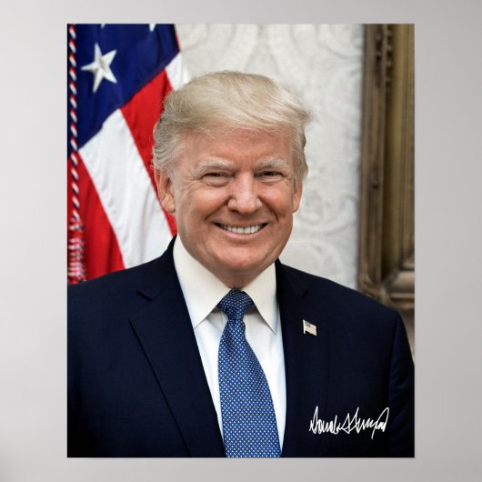 President Donald Trump With His Signature ポスター (正面)
