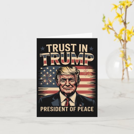 President Of Peace Trust In Trump  カード (黄色い花)