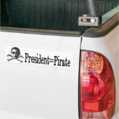 President=Pirate バンパーステッカー (トラック上)