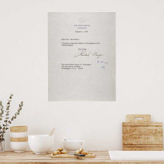 President Richard M. Nixon Resignation Letter ポスター (キッチン)