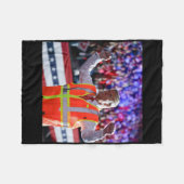 President Trump Garbyge Truck Worker Vest Mega 202 フリースブランケット (正面(横))