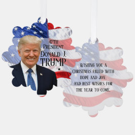 President Trump Photo Gift 47th Donald Trump USA オーナメントカード