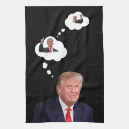 President Trump Thinking in Cloud fUNNY  キッチンタオル