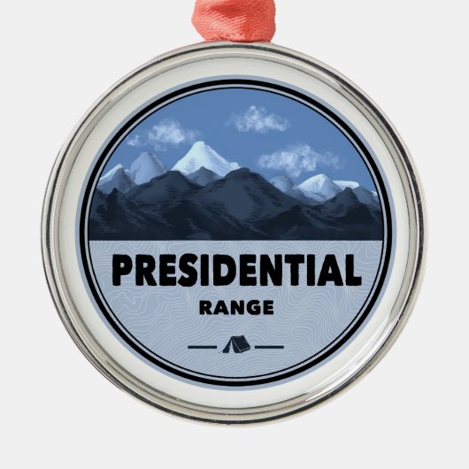 Presidential Range New Hampshire Camping メタルオーナメント (正面)