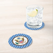 Presidential Seal Stars Personalize ラウンドペーパーコースター (インサイチュ)