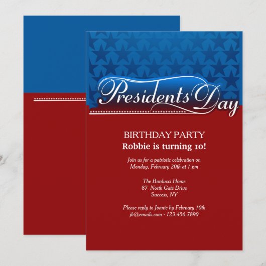 Presidents Day招待状 招待状 (正面/裏面)