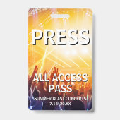 PRESS オールアクセスパス コンサートイベント バッジ (裏面)