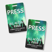 PRESS オールアクセスパス コンサートイベント バッジ (正面＆裏面)