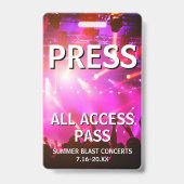 PRESS オールアクセスパス コンサートイベント バッジ (裏面)