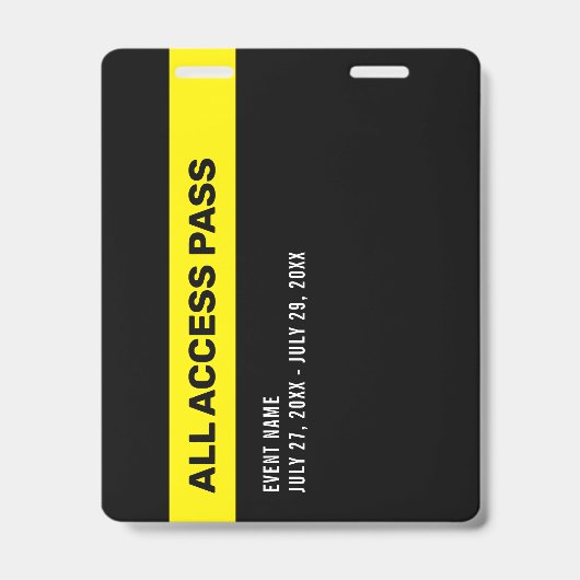 Press All Access Pass Event Coverage ID バッジ (裏面)