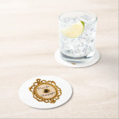 Press for Champagne Bar Cart Veuve Coaster ラウンドペーパーコースター (インサイチュ)