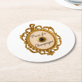 Press for Champagne Bar Cart Veuve Coaster ラウンドペーパーコースター (アングル)