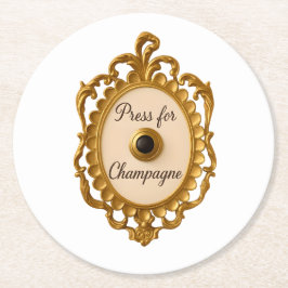 Press for Champagne Bar Cart Veuve Coaster ラウンドペーパーコースター