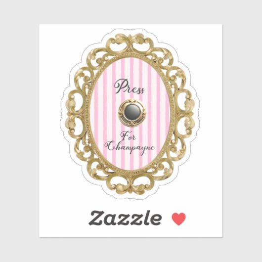 Press For Champagne Pink Gold Baroque Luxury Frame シール (シート)