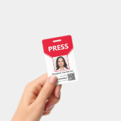 Press Pass Photo and QR Code IDバッジ バッジ (手持ち)