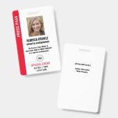 PRESS PASS Photo I.D. Badge バッジ (正面＆裏面)