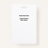 PRESS PASS Photo I.D. Badge バッジ (裏面)