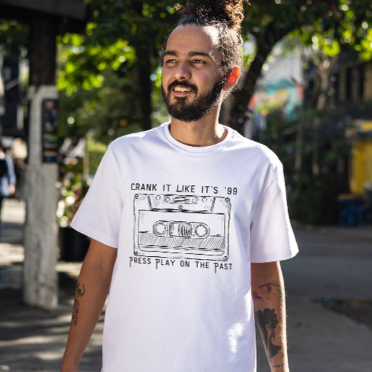 Press Play on the Past – 90s Stereo Soul Retro Cas Tシャツ