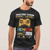 Press Start To Begin Final Level Senior 2026 Gamer Tシャツ (正面)