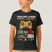Press Start To Begin Final Level Senior 2026 Gamer Tシャツ (正面)
